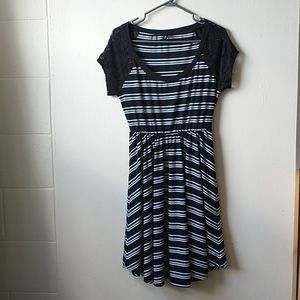 Torrid black and white striped dress